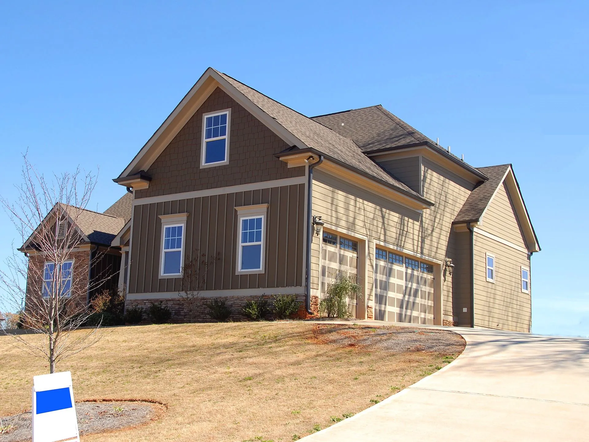 Two-storey home with a double garage